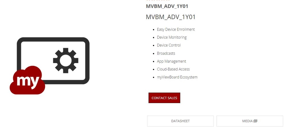 [MVBM_ADV_1Y01] MVBM_ADV_1Y01 ViewSonic myViewBoard Manager Advanced subscription - 1 Year Licence - Contact Sales