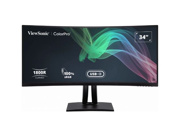 [766907009569] 766907009569 ViewSonic 34" ColorPro™ 21:9 Curved UWQHD 3440 x 1440, 90W USB-C, 100% sRGB, Delta E < 2 color Accuracy, Pre-calibrated Professional Designer Monitor