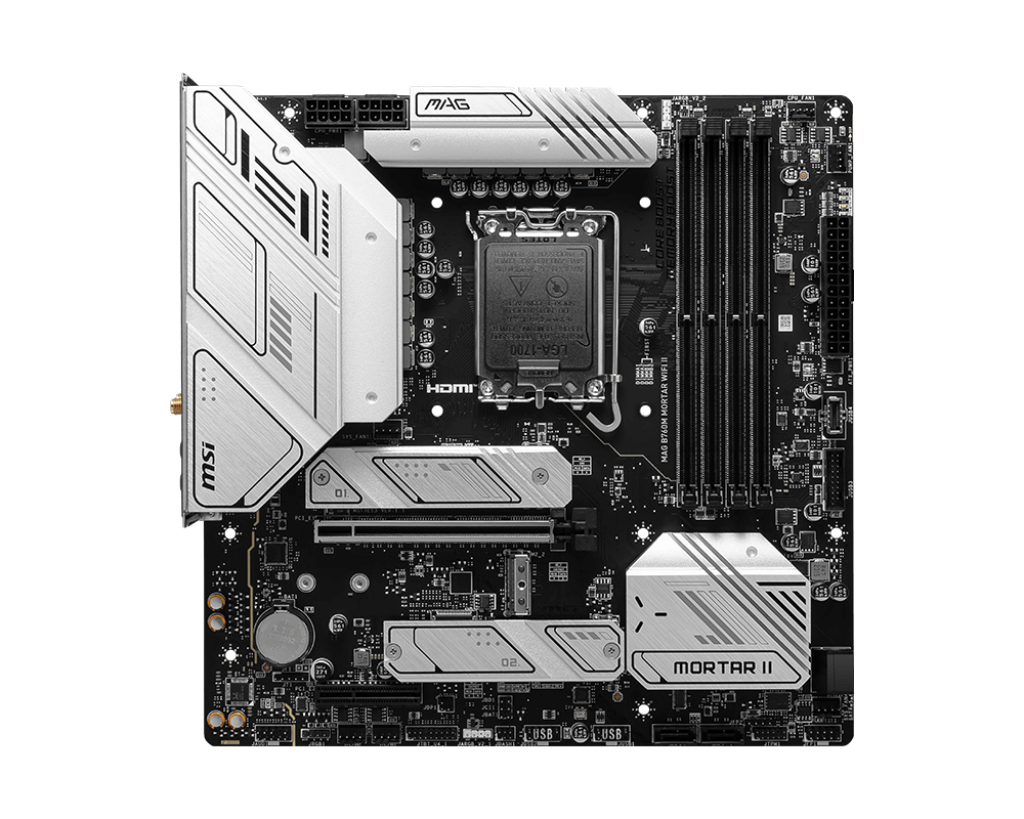 [4711377140119] 4711377140119 MSI PRO B760M MORTAR WIFI II mATX Motherboard, 4x DDR5~256GB, 1x PCI-E x 16, 1x PCI-E x 4, 3x M.2, 4x SATA, 8x USB 2.0, Wi-Fi 6E