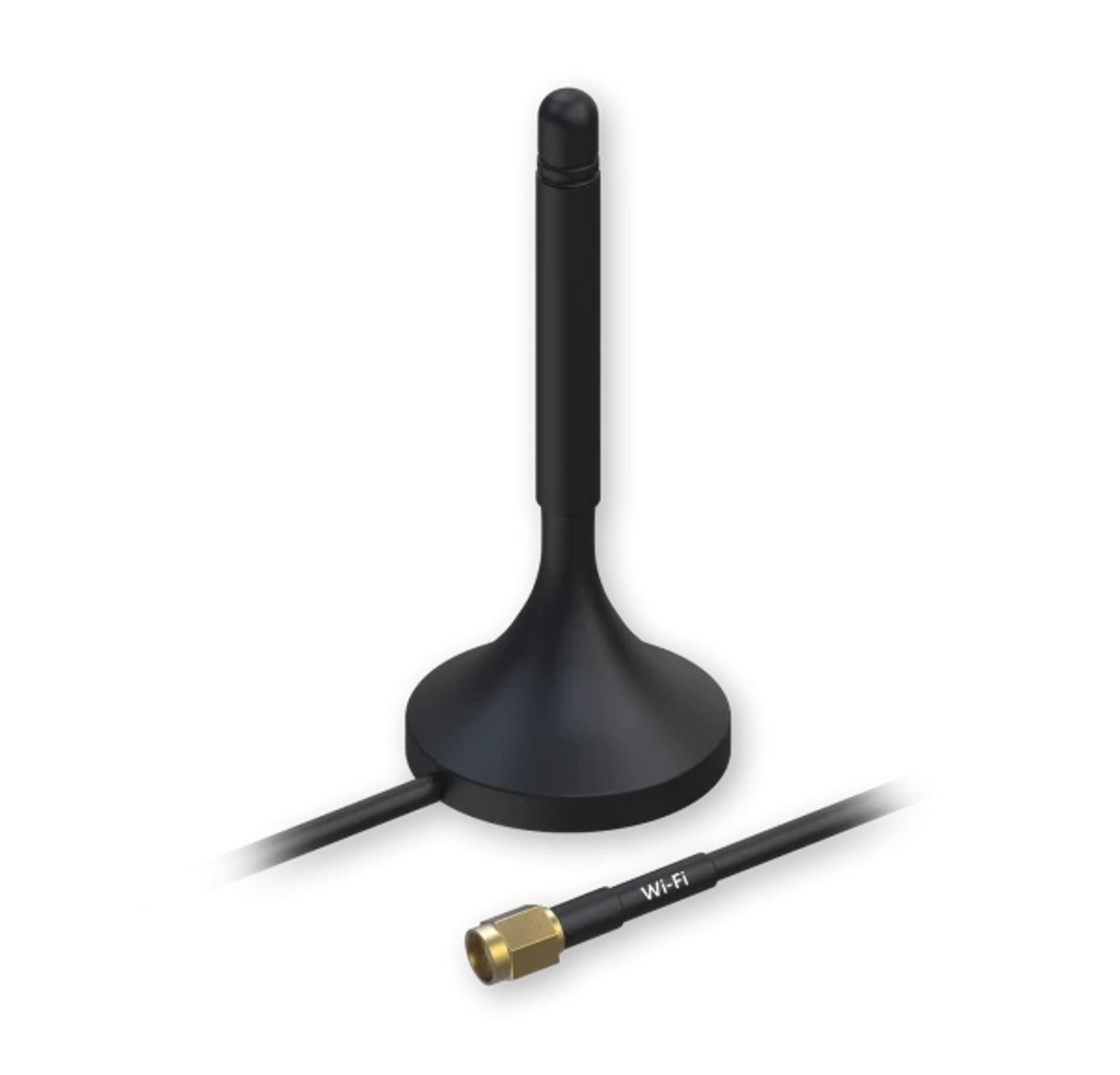 [4779051840373] 4779051840373 Teltonika WiFi Magnetic SMA Antenna - 2.4GHz 1.5m Cable Length