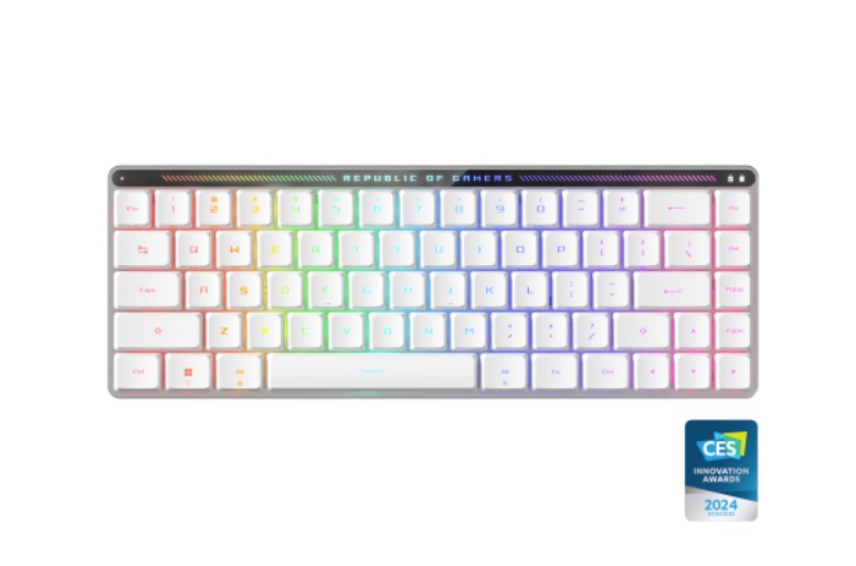 [4711387334409] ASUS ROG Falchion RX Red Low Profile Wireless Gaming Keyboard, Tri-mode Connection, ROG Omni Receiver, Intuitive control