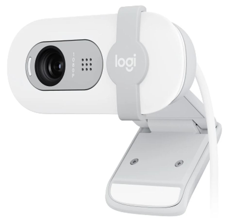 [97855188632] Logitech Brio 100 Full HD 1080p webcam with auto-light balance, integrated privacy shutter, and built-in mic