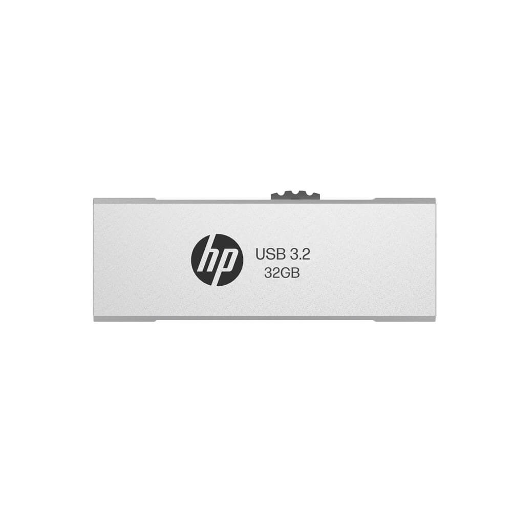 [4718006456542] 4718006456542 (LS) HP x818w 32GB USB 3.2 Flash Drive Silver Metal, PCBA 3.2 (LS> HPFD796L-32) Read Performance  up to 100 MB/s