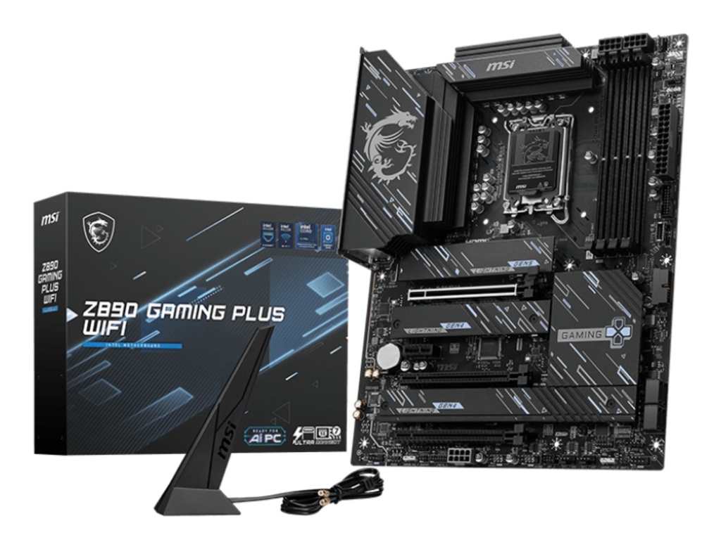 [4711377257718] 4711377257718 MSI Z890 GAMING PLUS WIFI  Motherboard, 4x DDR5 256GB, 3x PCI-E x 16, 1x PCI-E x 1, 4x M.2, 4x SATA 6G, 3x USB 3, 2x USB-C, 4 x USB 2