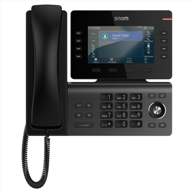[4262377560921] SNOM D812 Desk Telephone, 5" color LCD Screen with 8 SIP accounts, GigE ethernet switch, and 1 USB port, 8 (28) Self-Labeling Keys, PoE, 3Y Warranty