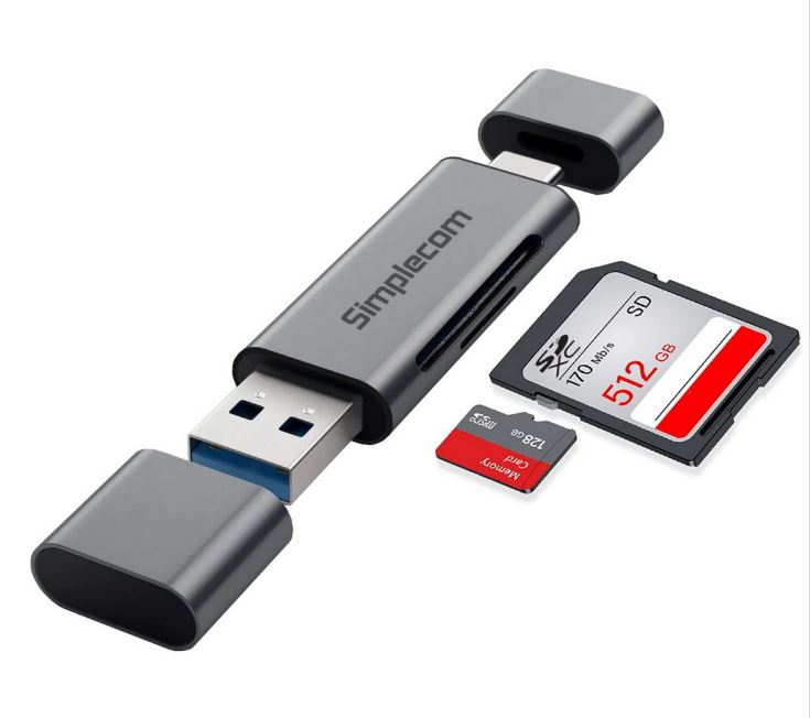[9350414002673] 9350414002673 Simplecom CR402 SuperSpeed USB-C and USB-A SD/MicroSD Card Reader USB 3.2 Gen 1 (USB 3.0)