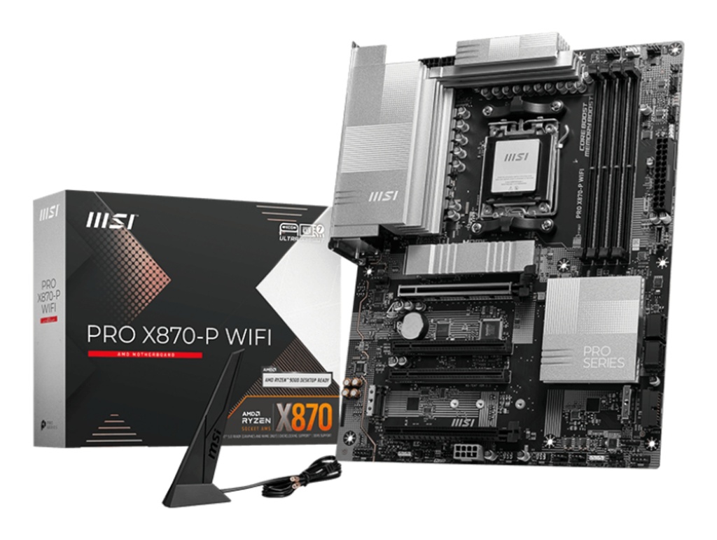 [4711377256339] 4711377256339 MSI PRO X870-P WIFI, AMD AM5 ATX Motherboard 4x DDR5~256GB, 4x PCIe x16, 3M.2, 4x USB 3.2,4x USB 2.0, 2x USB-C