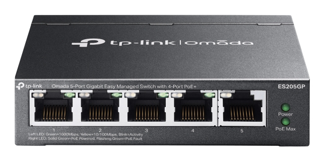 [8885020620931] 8885020620931 TP-Link ES205GP Omada 5-Port Gigabit Easy Managed Switch with 4-Port PoE+