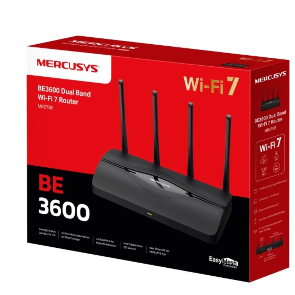 [6957939001711] 6957939001711 Mercusys MR27BE BE3600 Dual Band Wi-Fi 7 Router (WIFI7)
