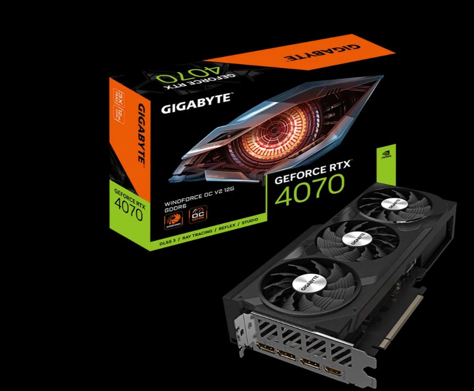 [4719331355012] 4719331355012 Gigabyte nVidia GeForce RTX 4070 WINDFORCE OC V2 12G GDDR6 Video Card, PCI-E 4.0, 2490MHz Core Clock, 3x DP 1.4a, 1x HDMI 2.1