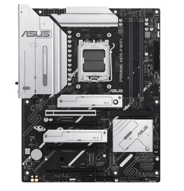 [4711387718179] 4711387718179 ASUS AMD PRIME X870-P WIFI-CSM (AM5) ATX Motherboard 4x DDR5 192GB, 1x PCIe 5.0 x16 slot, 4 x M.2 slots, 2x SATA, Wi-Fi 7, 1 x HDMI