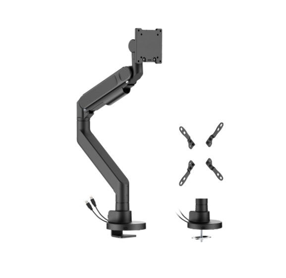 [6956745181556] 6956745181556 Brateck LDT92-C012UC-B FUTURE-PROOF HEAVY-DUTY GAS SPRING MONITOR ARM WITH USB PORTS (LS)