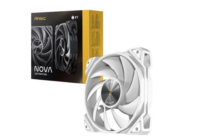 [761345400527] 761345400527 Antec Nova White 120 PWM 3-Phase Speed Controller. Low Power, High Heat Dissipation, Low Noise Ultimate Fan - 1x Fan with controller
