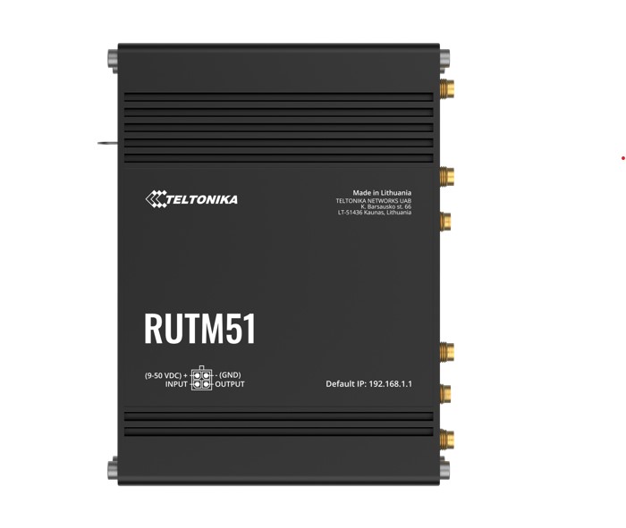 [NHT-RUTM51] NHT-RUTM51 Teltonika RUTM51 Industrial 5G Router, 5G dual SIM cellular, 5 Gigabit Ethernet ports, Dual-Band Wi-Fi, Backward Compatible with 4G, PSU included