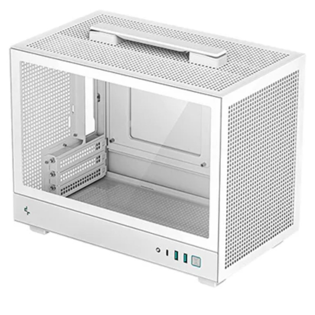 [6933412774006] 6933412774006 DeepCool CH160 MESH WH Ultra-Portable Mini-ITX Case, 2x USB 3.0, 1x USB-C 3.2, HD Audio, High Airflow Panels