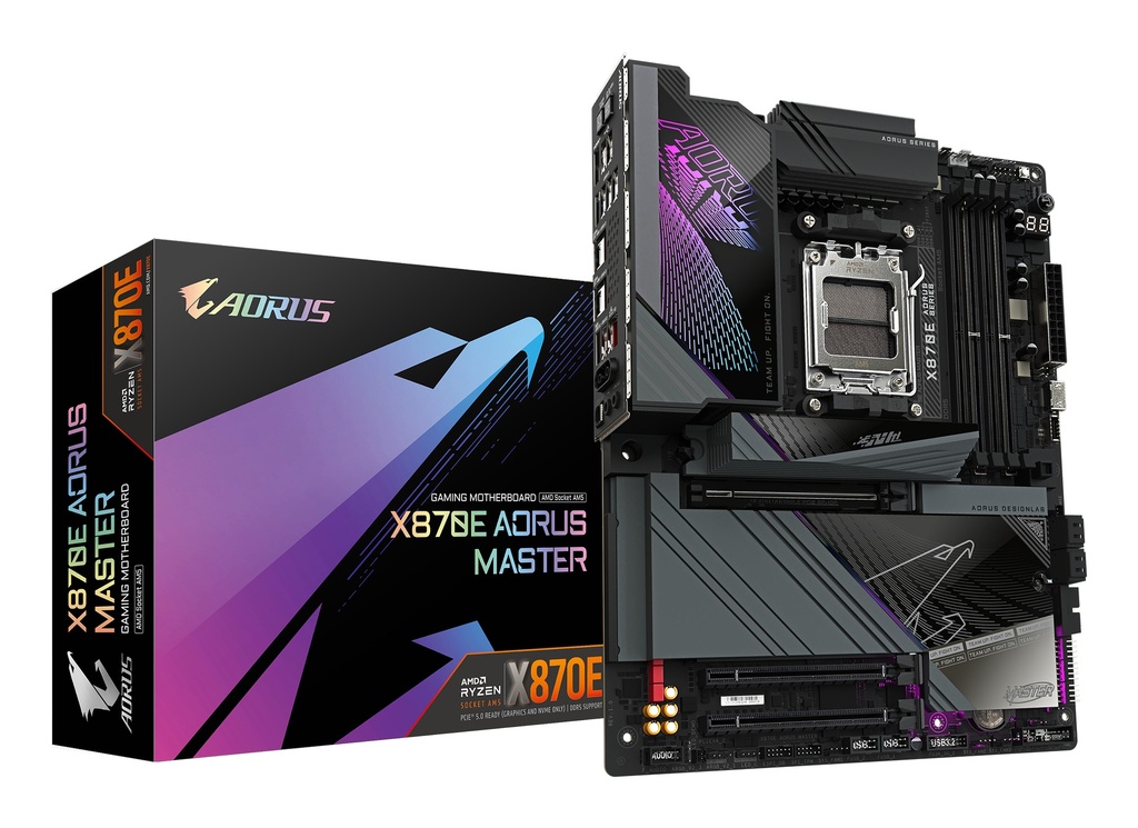 [4719331864354] 4719331864354 Gigabyte X870E AORUS MASTER AMD AM5 ATX Motherboard 4x DDR5~256GB,3x PCIe x16, 4x M.2, 4x SATA 6, 8x USB 3.2, 2x USB2.0, 2x USB-C,