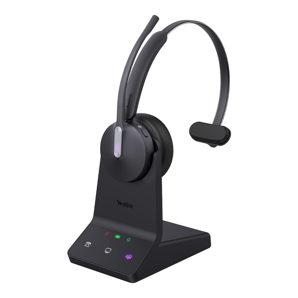 [IPY-BH70-M-MS-CA-CS] IPY-BH70-M-MS-CA-CS Yealink BH70 Bluetooth Wireless Mono Headset with Stand Teams USB-C/A, 3mic noise cancellation up to 35h Talk time BT51 C Dongle with Type A Adapter