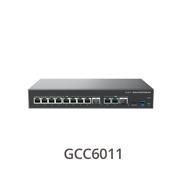 [IPG-GCC6011] Grandstream GCC6011, 2 x 2.5 Gigabit SFP port and 10 x Gigabit Ethernet ports, Built-in IP PBX provides voice and video communications