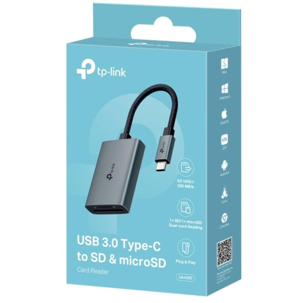 [8885020626940] 8885020626940 TP-Link UA430C USB 3.0 Type-C to SD  microSD 3.0 Card Reader