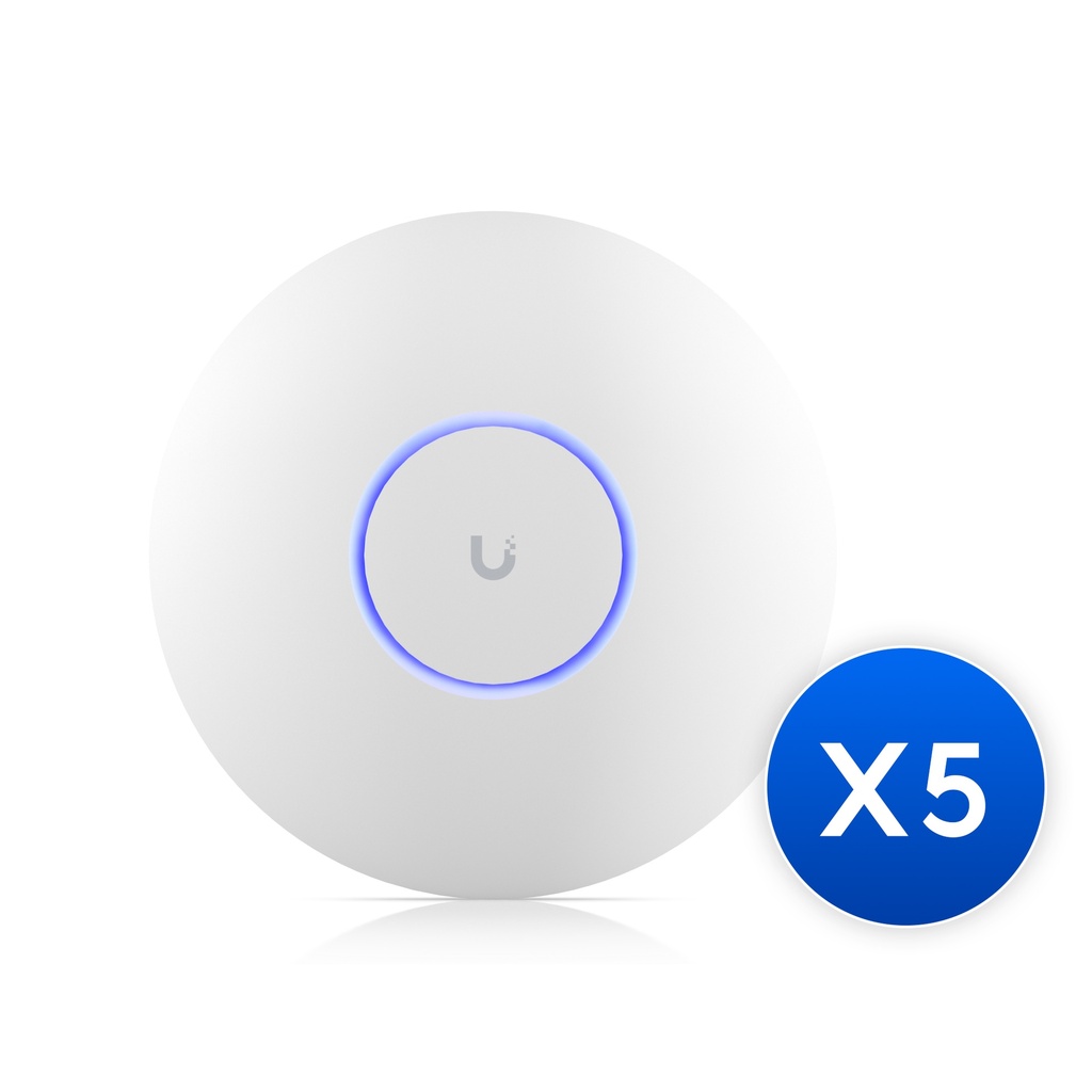 [810084697429] 810084697429 Ubiquiti UniFi WiFi 7 AP,5 Pack ,Ceiling-mount, AP 6 GHz Support, 2.5 GbE Uplink, 9.3 Gbps Over-the-air Speed,PoE+ Power,300+ Connect Device, 2Yr Warr