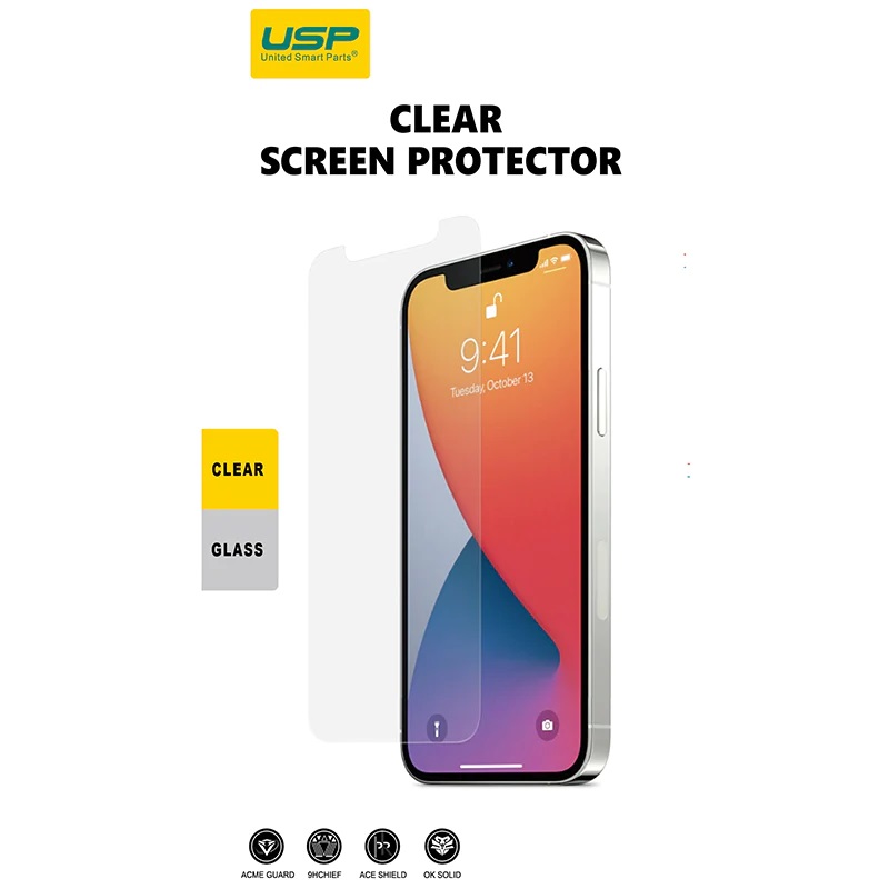 [6976552042734] 6976552042734 USP Apple iPhone 12 Pro Max Tempered Glass Screen Protector Clear - 9H Surface Hardness, Perfectly Fit Curves, Anti-Scratch