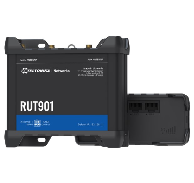 [4779051840823] 4779051840823 Teltonika RUT901 Industrial Cellular Router, 4G LTE (Cat 4), Dual SIM, Wi-Fi, MQTT, Modbus TCP, DNP3, PSU included