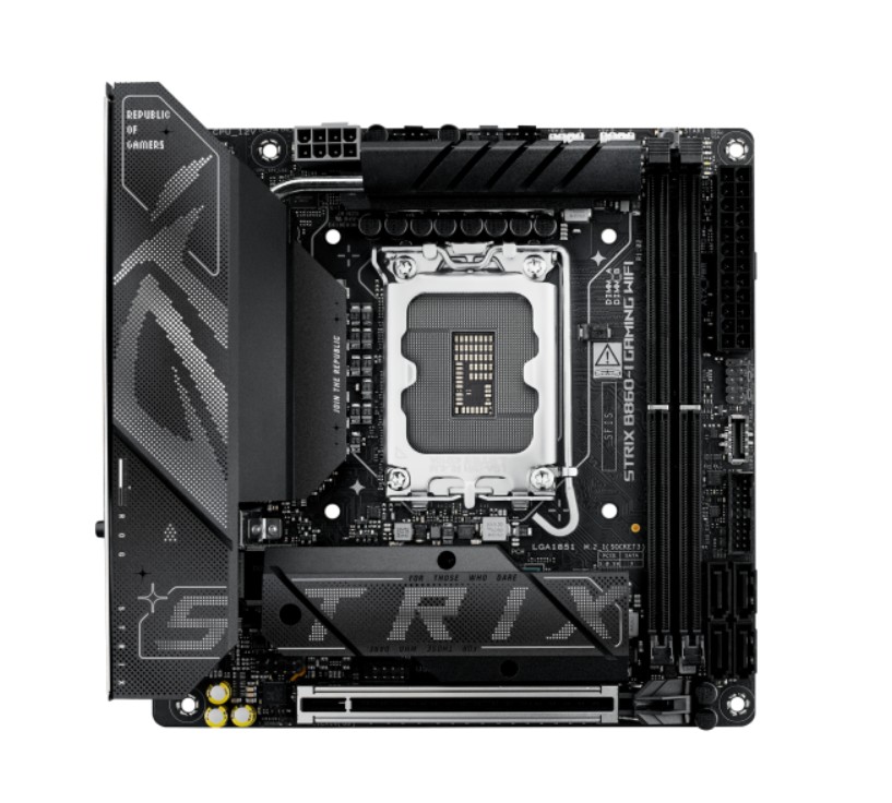 [4711387816004] 4711387816004 ASUS ROG STRIX B860-I GAMING WIFI LGA1851 Mini-ITX Motherboard 128GB, 2x DDR5, 1 x PCIe 5.0,  2 x M.2 slots,  4 x SATA, WiFi 7, 1 x HDMI, 1 x DP