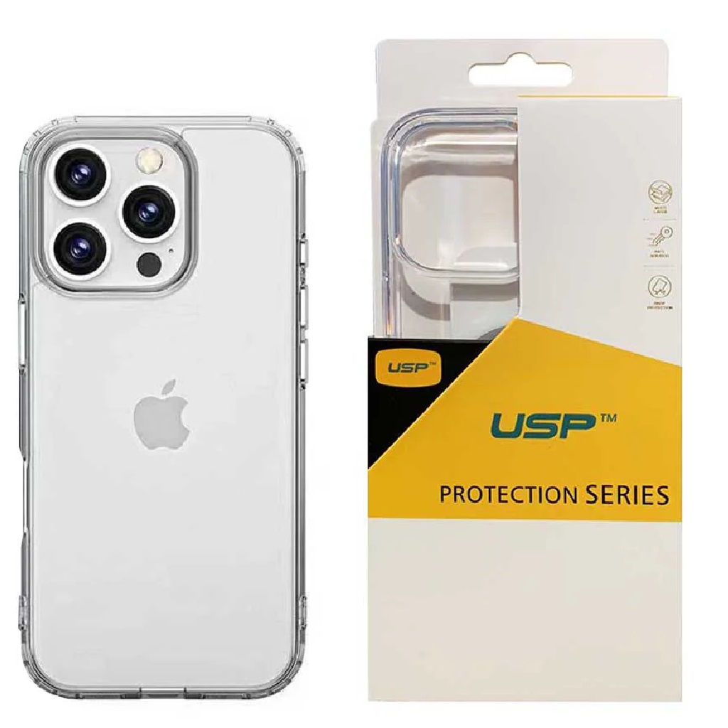 [6976552042154] USP Apple iPhone 16 Pro (6.3") Clear Rock Shockproof Case - Ultra-Thin, Lightweight, Non-Slip, Multi-Layer, Strong And Durable Materials