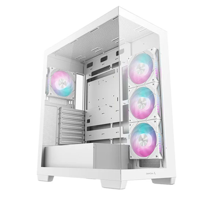[6933412765189] DeepCool CG580 4F WH (White)Panoramic ATX Mid-Tower Case, 4 x Pre Installed Fans Single Chamber, Support Up to 2x 360mm Radiators, Front 2x USB3.0