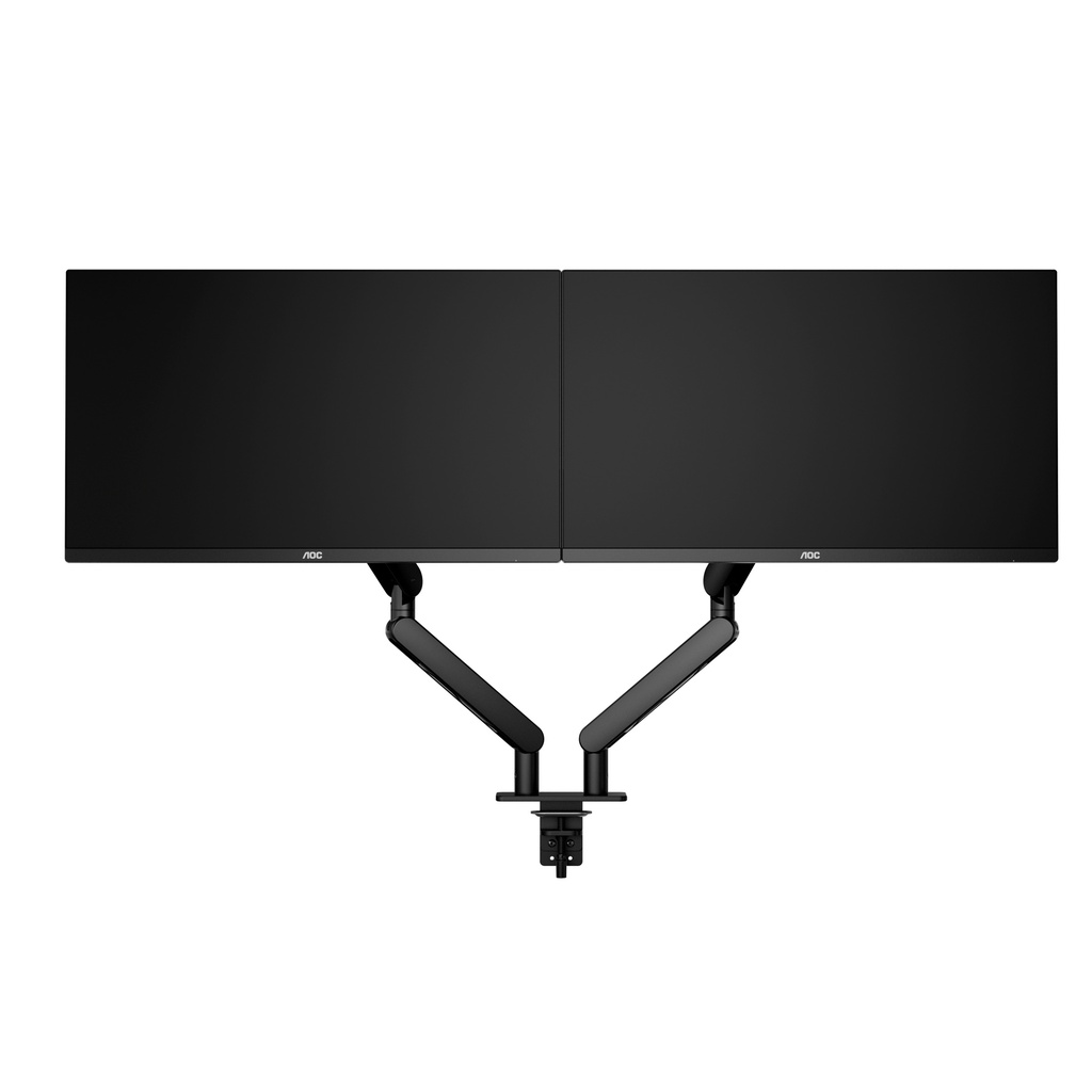 [4038986631396] 4038986631396 AOC AM420S Dual Mount Sliver 2-9kg per Arm, 17-34" VESA 75 and 100. Clamp and Grommet mount, Mechanical Spring, Monitor Arm