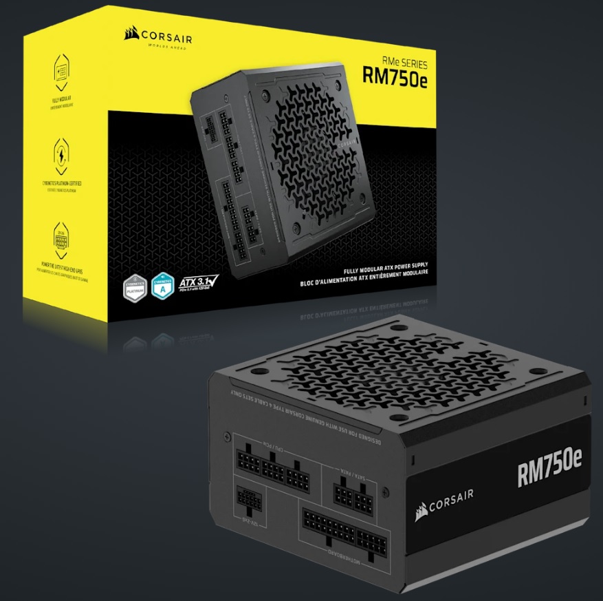 [CP-9020295-AU] CP-9020295-AU Corsair RMe Series RM750e Fully Modular Cybenetics Gold ATX 3.1 Power Supply