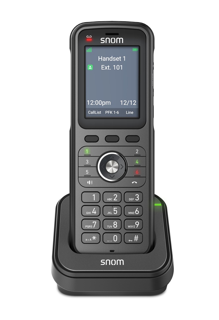 [IPS-M56] SNOM M56 DECT Handset, 2.4-inch colour display, 6 programmable LED function keys, IP67 protection class, 12 hours talk time, Bluetooth support, SCE