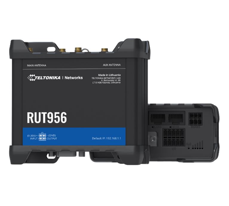 [NHT-RUT956-SD] NHT-RUT956-SD Teltonika RUT956-SD Version Industrial Cellular Router, Dual-SIM Cellular 4G LTE, WAN Failover with 4x Ethernet Ports, GPS, PSU included