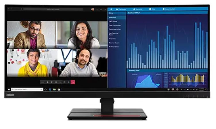 [197532306691] 197532306691 LENOVO ThinkVision P34W-20 34" 60Hz QHD IPS Monitor 4K 3440 x 1440 21:09 4ms Height Adjustable Tilt Swivel HDMI DP Ethernet USB Speakers VESA 3yr wty