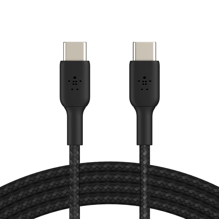 [745883885091] Belkin Boostcharge USB-C to USB-C Braided Cable 0.15M - White (CAB004bt0MWH), 60W, 30K+ bend, Certified by USB-IF to meet all electrical, 2YR