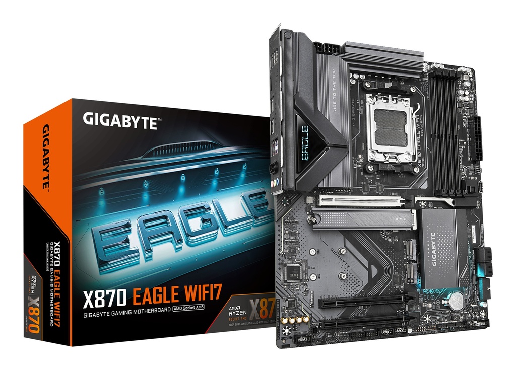 [4719331864996] 4719331864996 Gigabyte X870 EAGLE WIFI7 AMD AM5 ATX Motherboard 4x DDR5~256GB,3x PCIe x16, 3x M.2, 4x SATA 6, 4x USB 3.2, 4x USB2.0, 2x USB-C