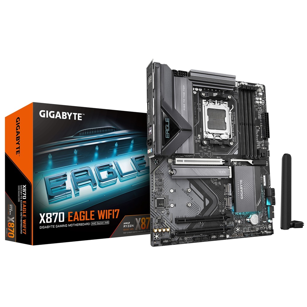 [4719331864996] Gigabyte X870 EAGLE WIFI7 AMD AM5 ATX Motherboard 4x DDR5~256GB,3x PCIe x16, 3x M.2, 4x SATA 6, 4x USB 3.2, 4x USB2.0, 2x USB-C