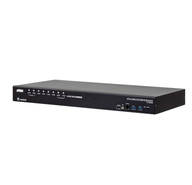 [4710469340697] 4710469340697 Aten 8-Port USB 3.0 4K HDMI KVM Switch, Port Selection: OSD,Hotkey, Pushbutton, RS-232 Commands