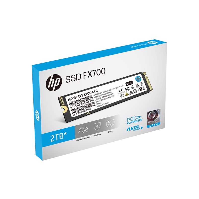 [6955914621091] HP FX700 2TB PCIe Gen 4x4 M.2 NVMe 2.0 SSD 7200MB/s  6200MB/s Low power consumption