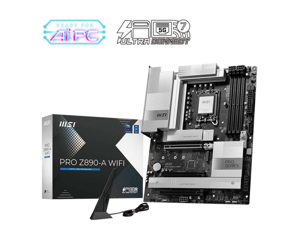 [4711377259729] 4711377259729 MSI PRO Z890-A WIFI INTEL Z890  Motherboard, 4x DDR5 256GB, 3x PCI-E x 16, 4x M.2, 4x SATA 6G, 7x USB 3, 3x USB-C