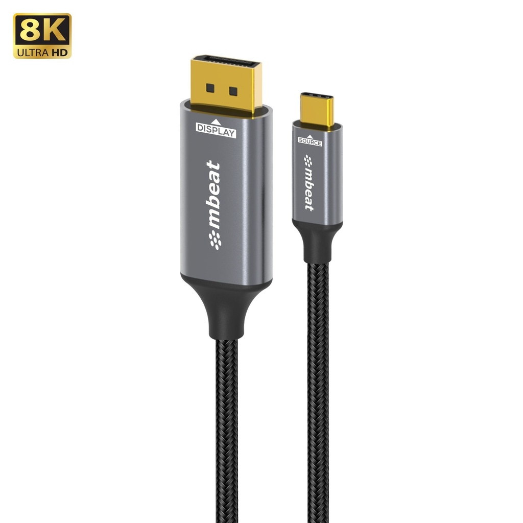 [9346396003609] 9346396003609 mbeat Tough Link 8K 1.8m USB-C to DisplayPort Cable  Up to 8K@60Hz (7680×4320) USB-C Version: 3.2 Gen 2 Product Weight: 76.3g