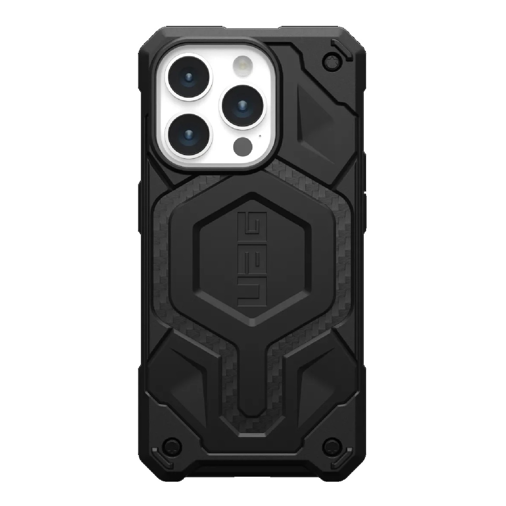 [840283909153] 840283909153 UAG Monarch Pro MagSafe Apple iPhone 15 Pro (6.1") Rugged Case - Carbon Fiber (114221114242), 25ft. Drop Protection(7.6M), 10 Years Warranty