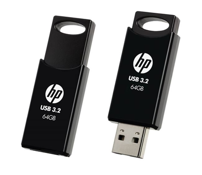 [751492790237] HP 712B 64GB USB 3.2 Flash Drive Memory Stick Thump Key External Storage Capless Sliding Design Compatible with Windows 10 11 Mac (>16GB/32GB)