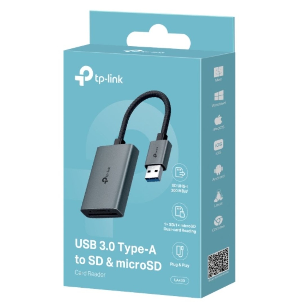 TP-Link UA430 USB 3.0 Type-A to SD  microSD 3.0 Card Reader