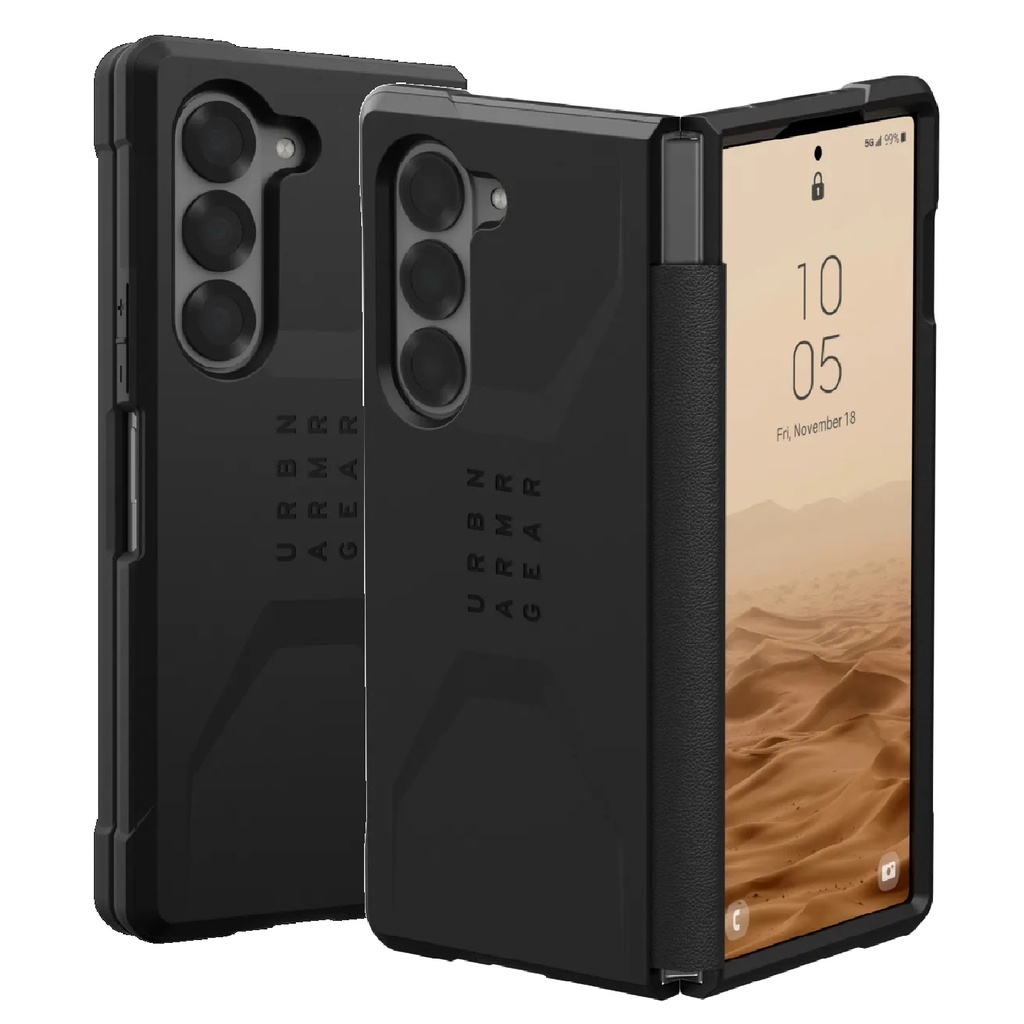 UAG Civilian Samsung Galaxy Z Fold6 5G (7.6") Rugged Case - Black (214451114040), DROP+ Military Standard, Raised Screen Surround, 10 Years Warranty