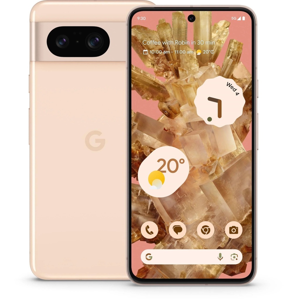 A04856 Google Pixel 8 5G 128GB - Rose (G-AU)*AU STOCK*, 6.2", OLED, 120Hz, 8GB/128GB, 50MP/10.5MP, Single SIM + eSIM, 4575mAh, 2YR