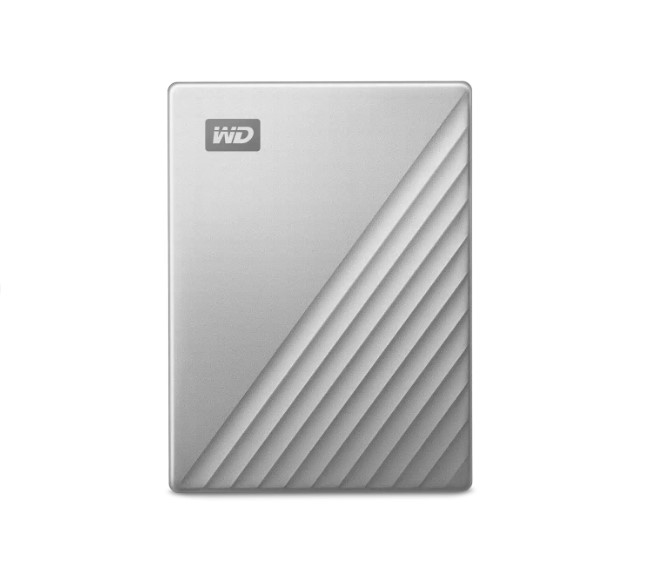C0020BSL Western Digital My Passport Ultra USB-C Drive, WDBC3-WESN,Silver,2TB, USB 3.2 Gen1/USB 3.0 adapter, USB-C connector, 3-year warranty