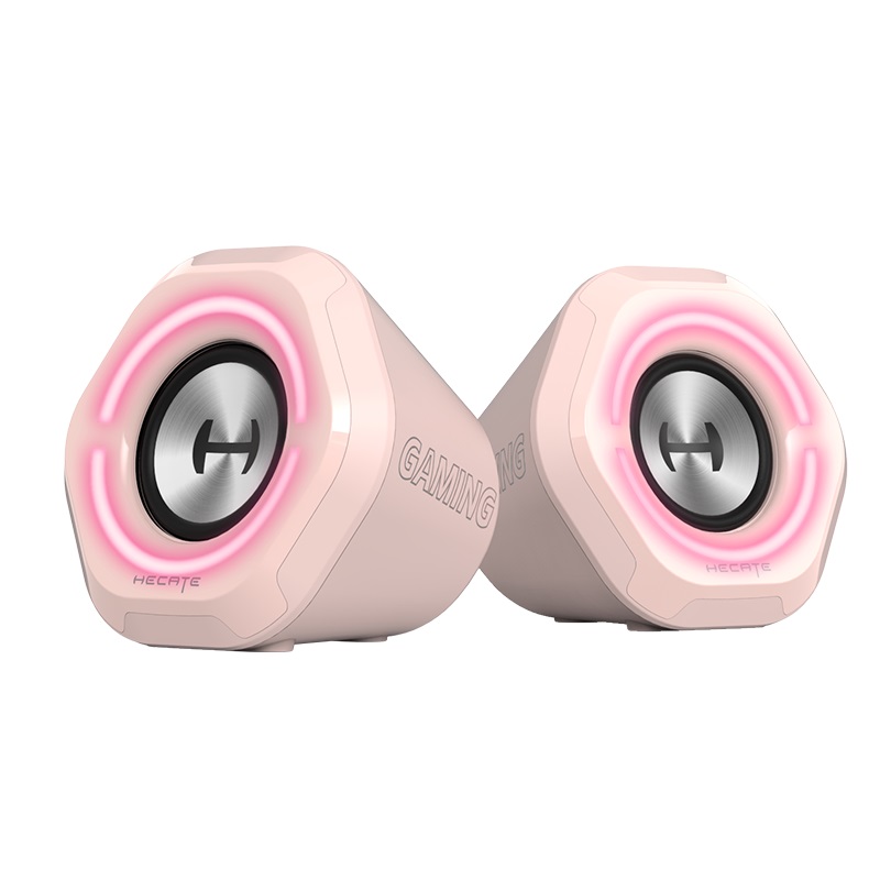 G1000 Edifier  Gaming 2.0 Speakers System - Bluetooth V5.0/ USB Audio/ AUX Input/RGB 10 Light Effects/ 10W RMS Power - Pink