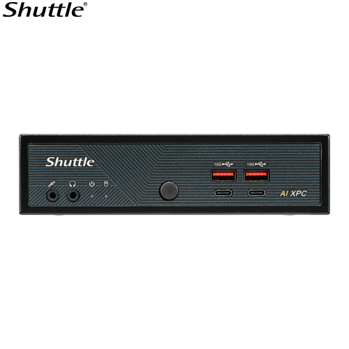 Shuttle AI XPC, Intel ® Meteor Lake Core Ultra 7 155H processor, 2x DDR5, 3x M.2 2280, 2x HDMI, 2x DP, 8x USB, 4x 2.5G LAN, 1x M.2 2230
