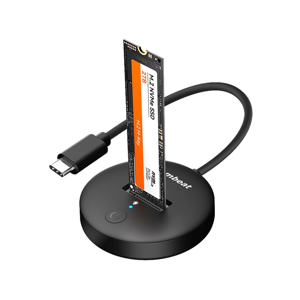 mbeat H1 USB 3.2 Gen2 10Gbps M.2 NVMe  SATA SSD Mini Dock (Black) Data Speed: Maximum up to 10Gbps Product Weight (with Cable): 37.8g